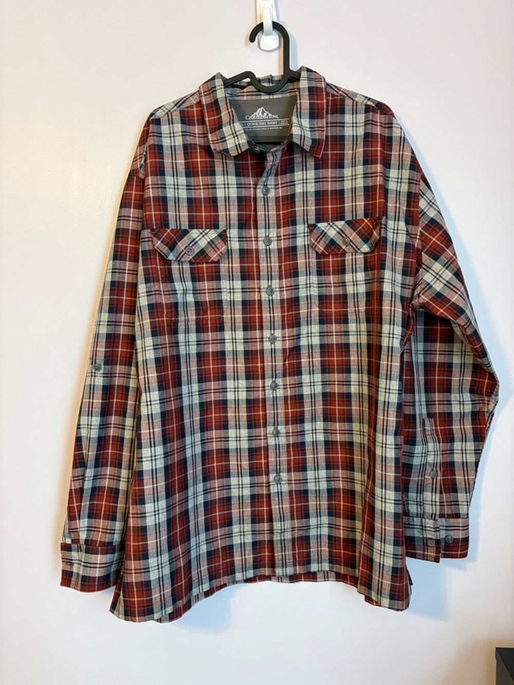 Croft & Barrow Quick Dry Outdoor Hiking Fishing Boating Shirt Plaid size XL